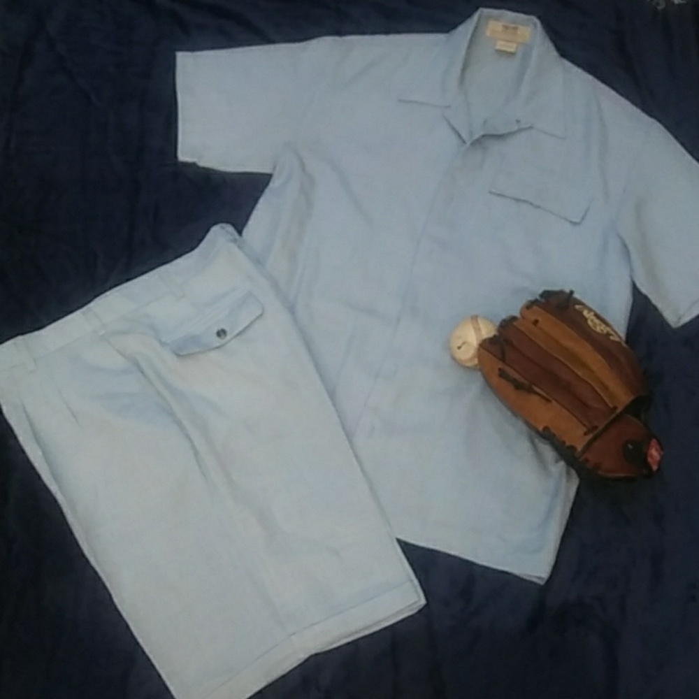 Trust Collection baby blue 2pc shorts suit
